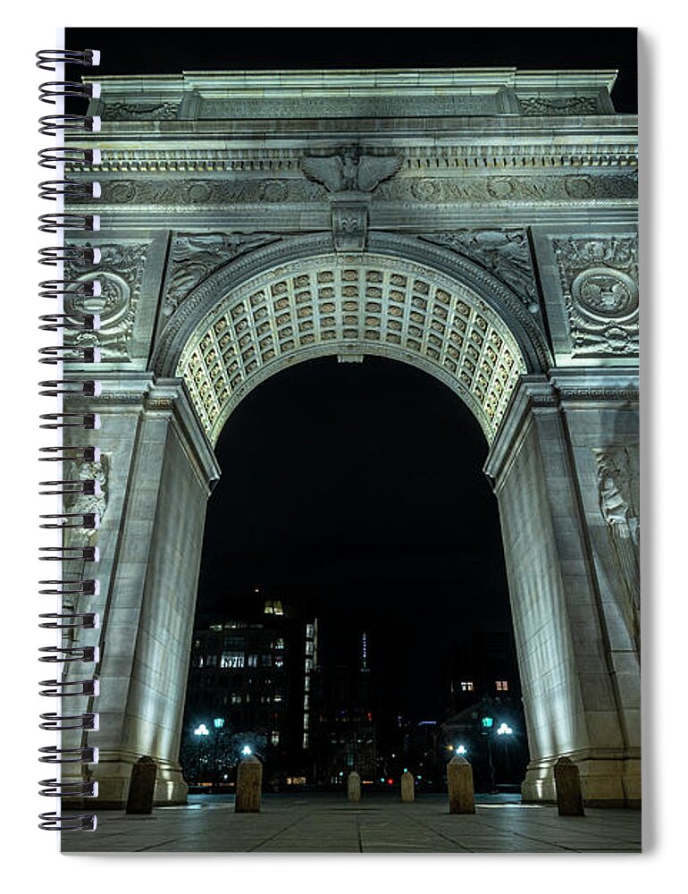 1892 Spiral Notebook featuring the photograph Washington Square Arch The North Face by Stef Ko
