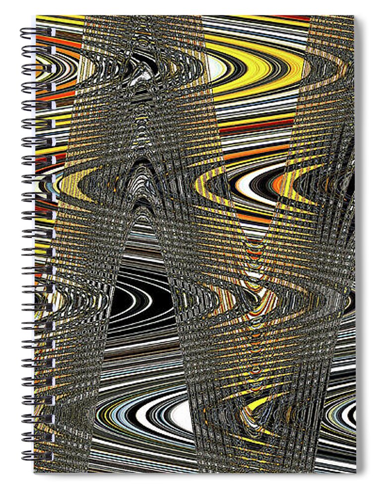 Wavy Waves Spiral Notebook featuring the digital art Wavy Waves #1 by Tom Janca