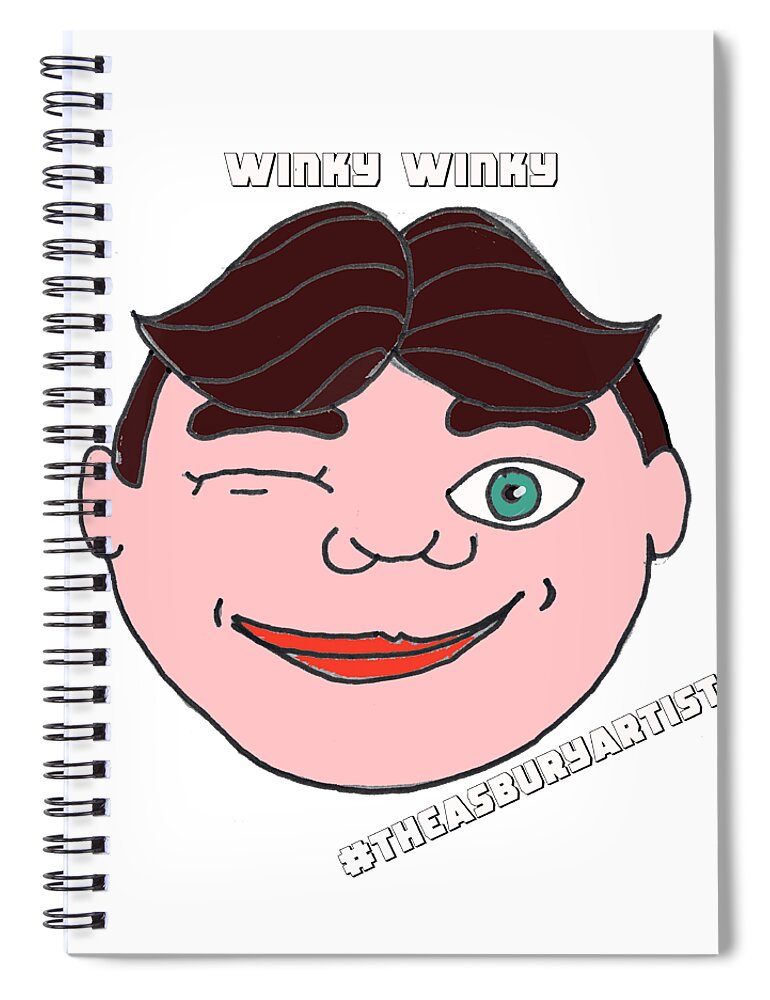 Asbury Park Spiral Notebook featuring the drawing Winky Winky by Patricia Arroyo
