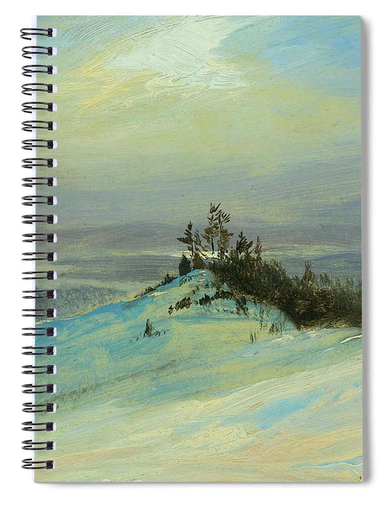 Winter On The Hudson River Near Catskill Spiral Notebook featuring the painting Winter on the Hudson River near Catskill, New York #1 by Frederic Edwin Church