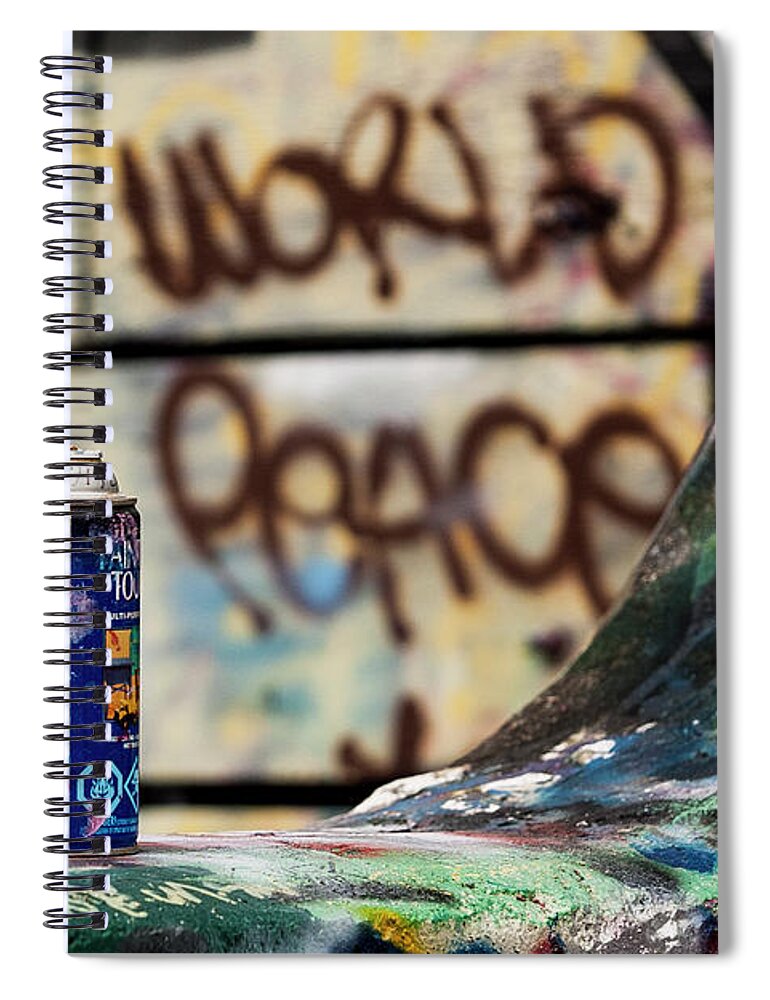 Dv8ca Spiral Notebook featuring the photograph World Peace dv8.ca by Jim Whitley