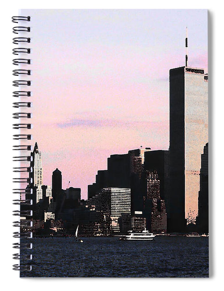 City Spiral Notebook featuring the photograph World Trade Center, Lower Manhattan #1 by Carol Whaley Addassi