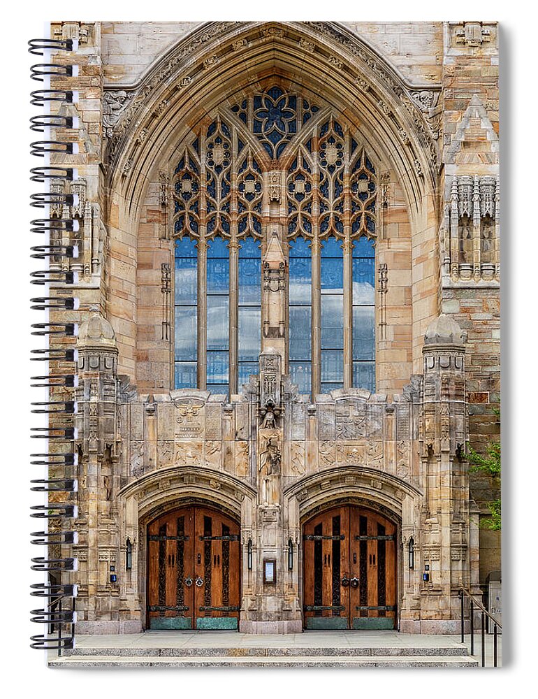 Yale Spiral Notebook featuring the photograph Yale University Sterling Library II #1 by Susan Candelario