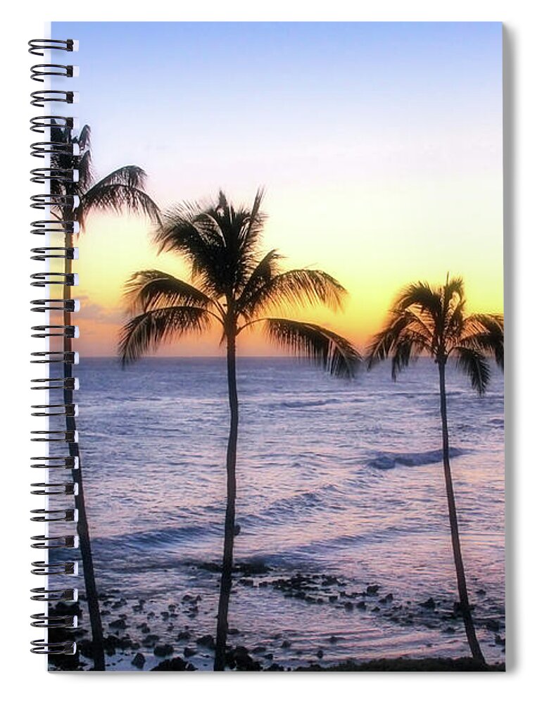 Hawaii Spiral Notebook featuring the photograph Poipu Palms by Robert Carter