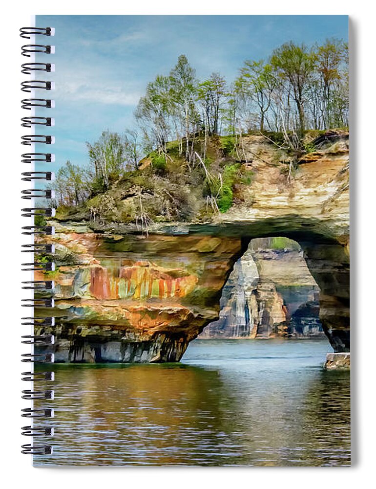 Lake Spiral Notebook featuring the photograph MI Pictured Rocks Shore #10 by LeeAnn McLaneGoetz McLaneGoetzStudioLLCcom
