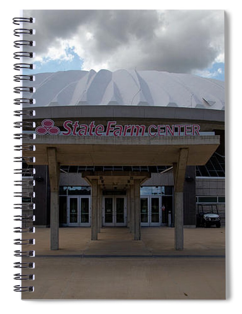 University Of Illinois Spiral Notebook featuring the photograph Wide shot of State Farm Center at University of Illinois by Eldon McGraw