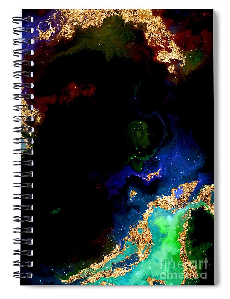 Holyrockarts Spiral Notebook featuring the mixed media 100 Starry Nebulas in Space Abstract Digital Painting 020 by Holy Rock Design