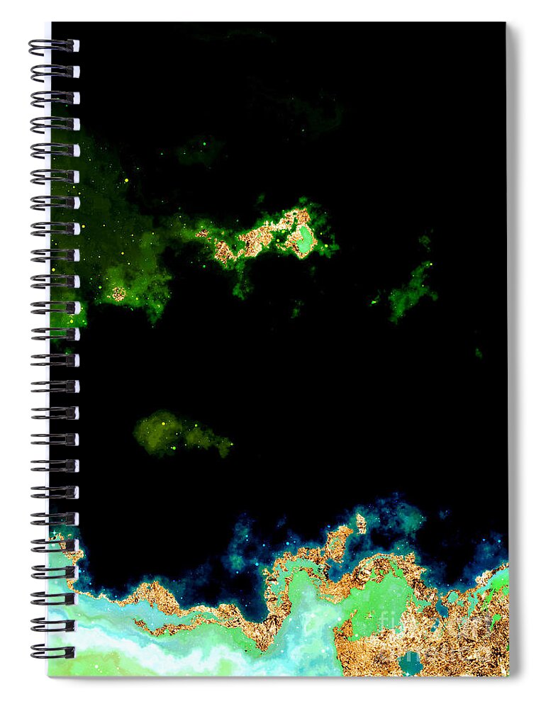 Holyrockarts Spiral Notebook featuring the mixed media 100 Starry Nebulas in Space Abstract Digital Painting 041 by Holy Rock Design
