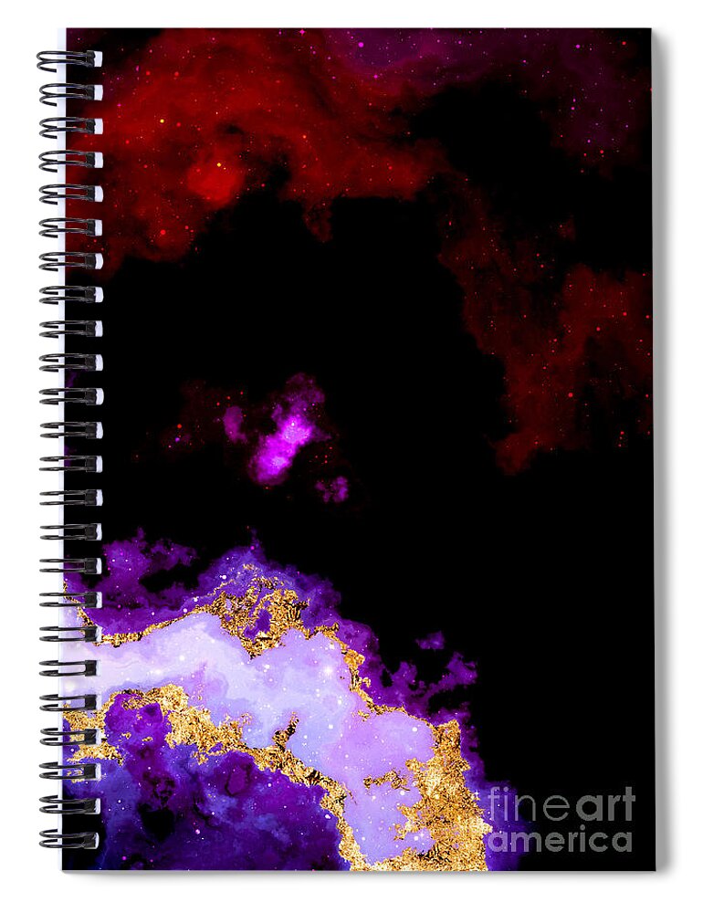 Holyrockarts Spiral Notebook featuring the mixed media 100 Starry Nebulas in Space Abstract Digital Painting 043 by Holy Rock Design