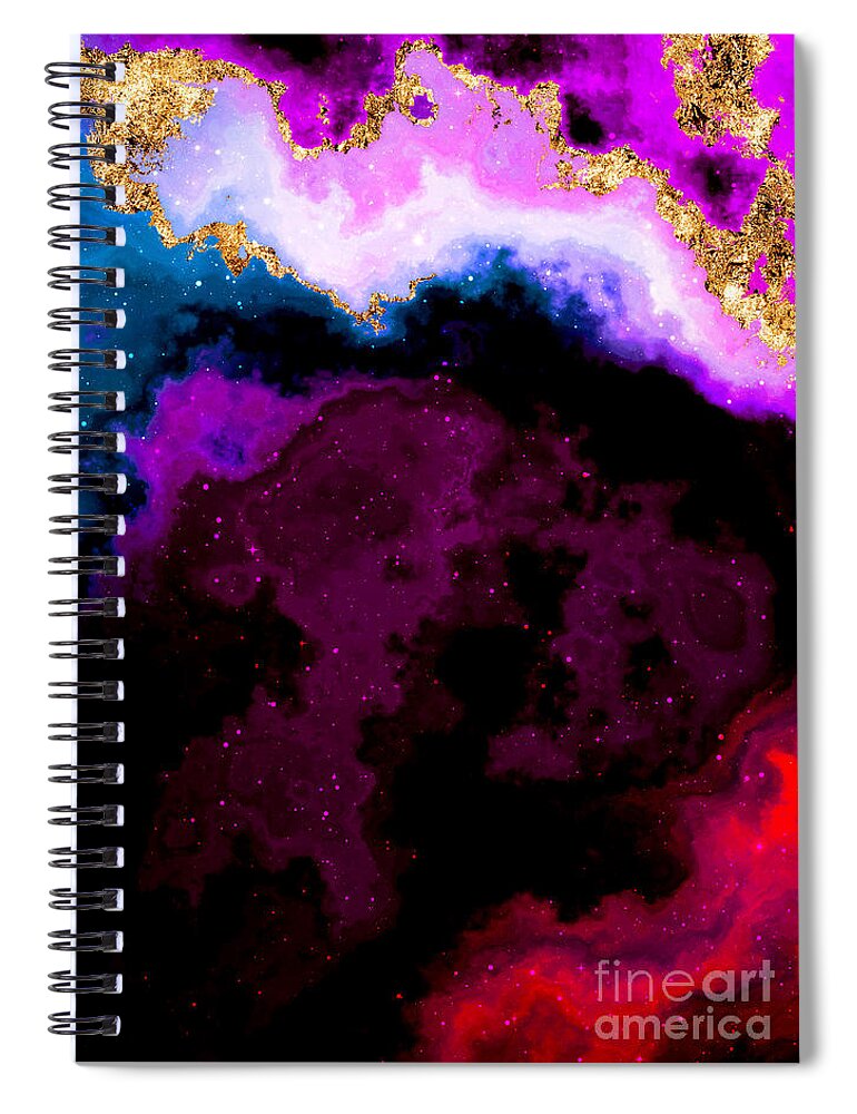 Holyrockarts Spiral Notebook featuring the mixed media 100 Starry Nebulas in Space Abstract Digital Painting 048 by Holy Rock Design