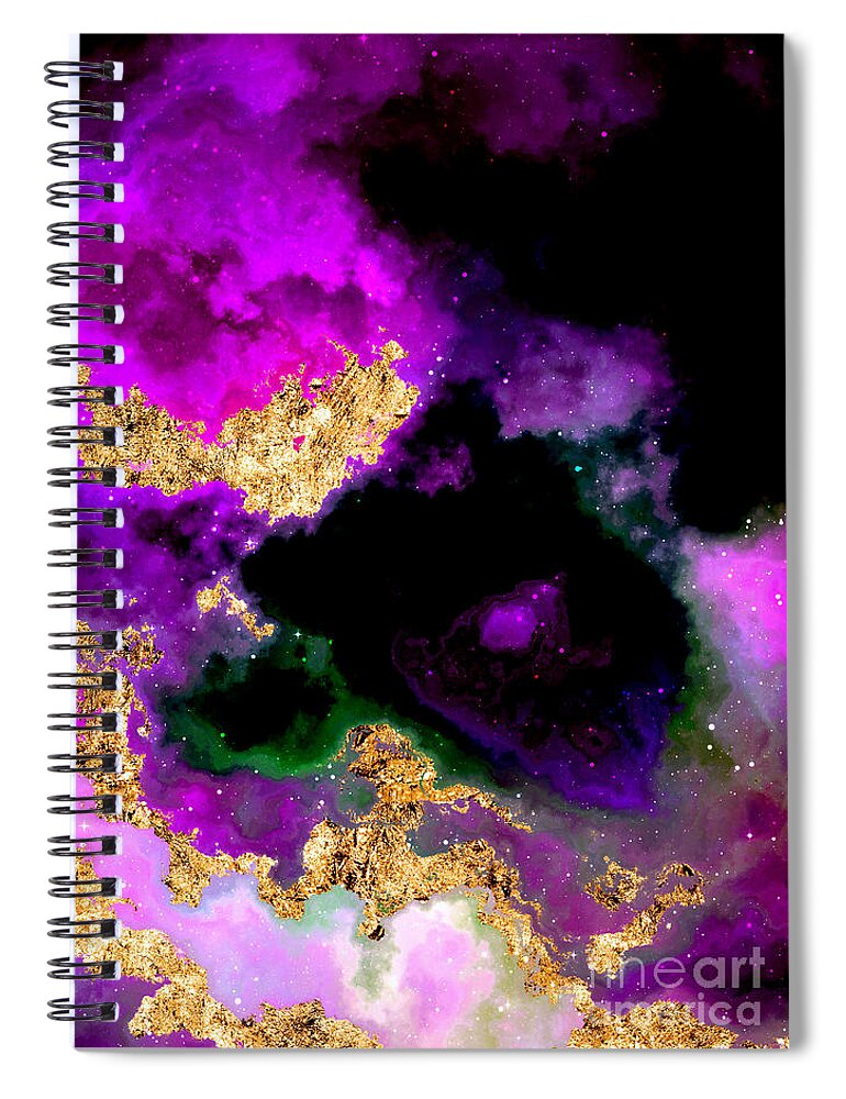 Holyrockarts Spiral Notebook featuring the mixed media 100 Starry Nebulas in Space Abstract Digital Painting 054 by Holy Rock Design