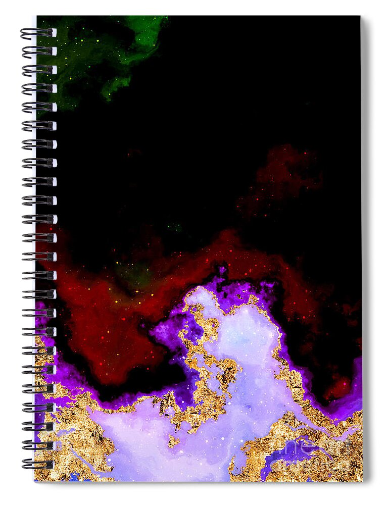 Holyrockarts Spiral Notebook featuring the mixed media 100 Starry Nebulas in Space Abstract Digital Painting 063 by Holy Rock Design