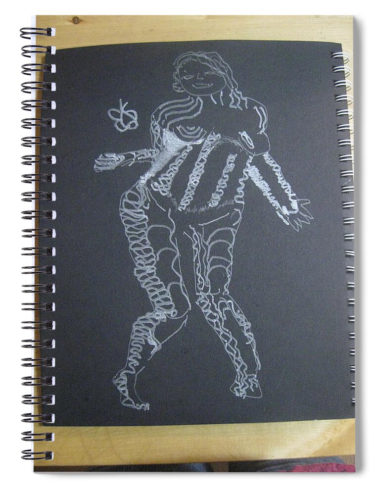  Spiral Notebook featuring the drawing 102-1151 by AJ Brown