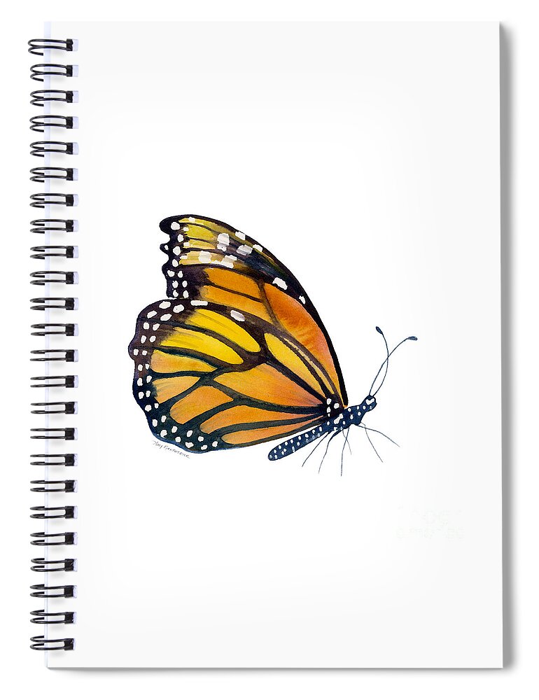 Monarch Butterfly Spiral Notebook featuring the painting 103 Perched Monarch Butterfly by Amy Kirkpatrick