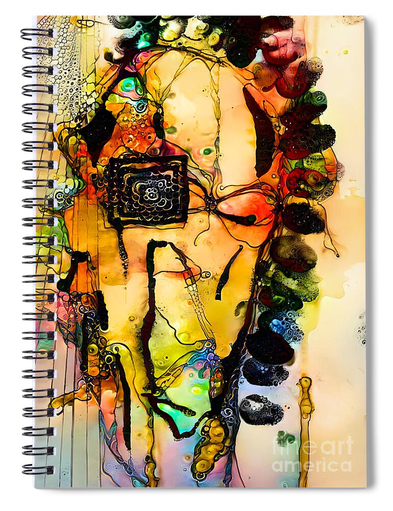 Contemporary Artist Spiral Notebook featuring the digital art 108 by Jeremiah Ray