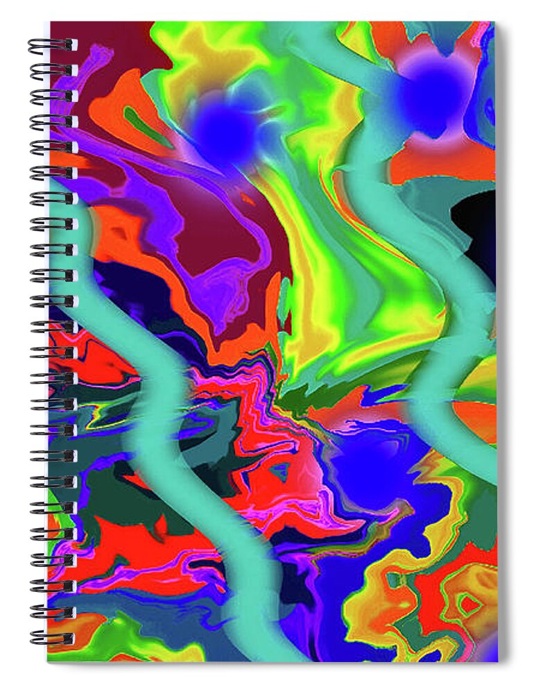 Walter Paul Bebirian: The Bebirian Art Collection Spiral Notebook featuring the digital art 11-22-2009ca by Walter Paul Bebirian
