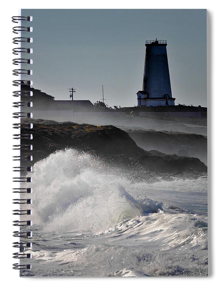 Lighthouse Spiral Notebook featuring the photograph San Simeon #19 by Lars Mikkelsen