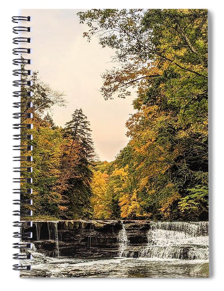 South Chagrin Reservation Spiral Notebook featuring the photograph Henry Church Falls #12 by Brad Nellis