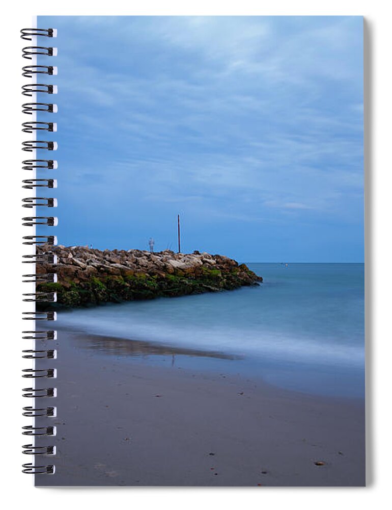 Highcliffe Spiral Notebook featuring the photograph Highcliffe Beach in Dorset #12 by Ian Middleton