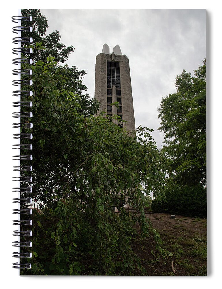 Kansas Jayhawks Spiral Notebook featuring the photograph Campinilie Tower at University of Kansas by Eldon McGraw
