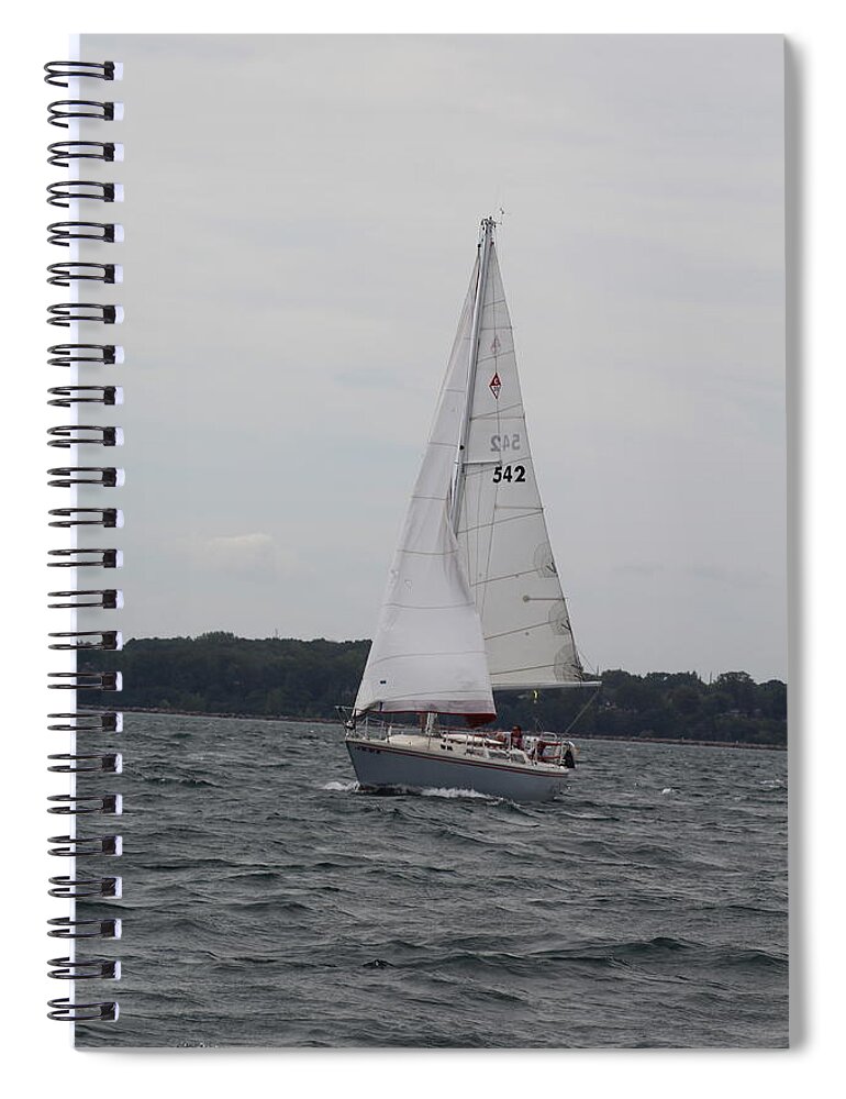  Spiral Notebook featuring the photograph The race #128 by Jean Wolfrum