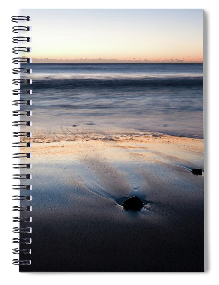Travel Spiral Notebook featuring the photograph Ballynaclash beach at dawn, Blackwater, County Wexford, Ireland. #13 by Ian Middleton
