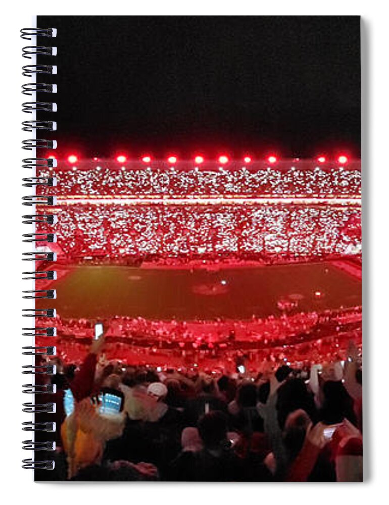 Gameday Spiral Notebook featuring the photograph Night Panorama Bryant-Denny Stadium by Kenny Glover