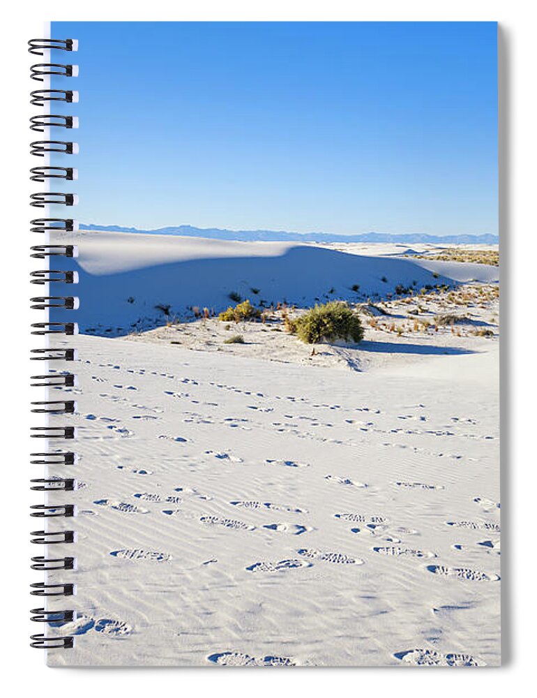 Chihuahuan Desert Spiral Notebook featuring the photograph White Sands Gypsum Dunes #13 by Raul Rodriguez