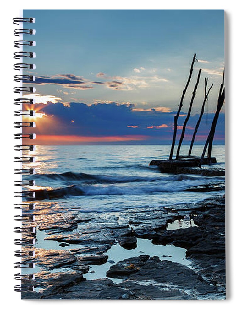 Bašanija Spiral Notebook featuring the photograph Sunset at basanija #14 by Ian Middleton