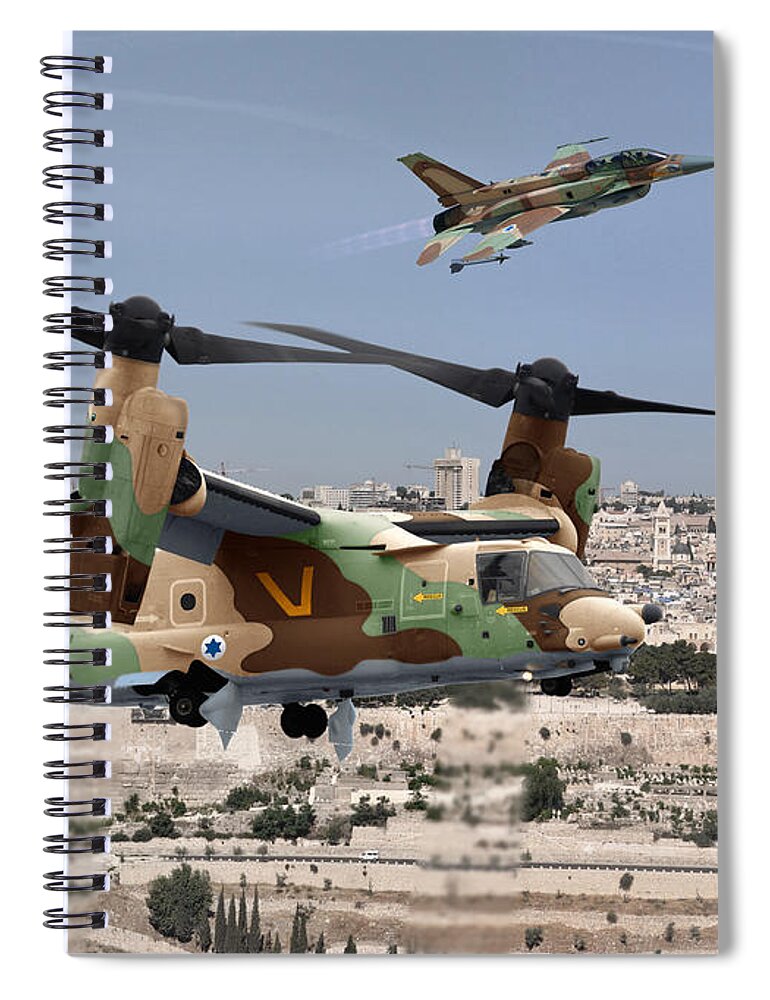 Osprey Spiral Notebook featuring the digital art V-22I Pandion by Custom Aviation Art