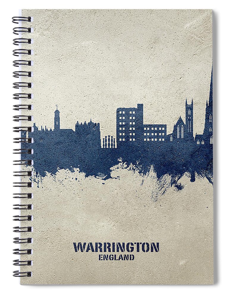 Warrington Spiral Notebook featuring the digital art Warrington England Skyline #14 by Michael Tompsett