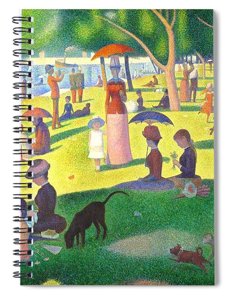 Georges Seurat Spiral Notebook featuring the painting A Sunday On La Grande Jatte #4 by Georges Seurat