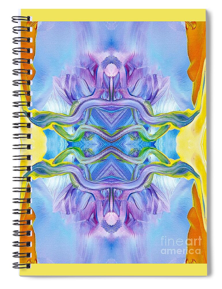  Spiral Notebook featuring the digital art #16 Angel Mandala #16 by Elisa Maggio
