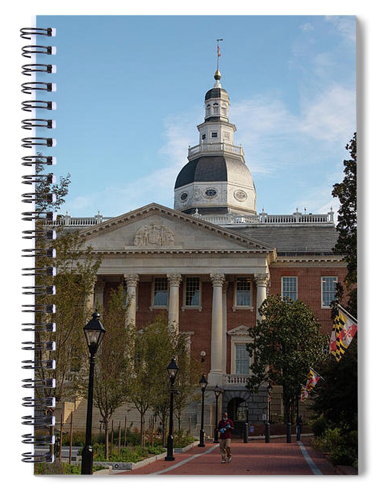 Founding Fathers Spiral Notebook featuring the photograph Maryland state capitol building in Annapolis Maryland #16 by Eldon McGraw