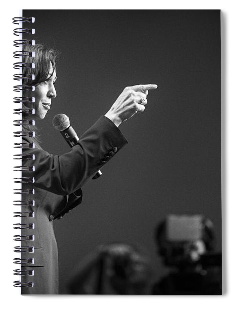 Portrait Of Vice President Kamala Harris By Gage Skidmore Spiral Notebook featuring the digital art Portrait of Vice President Kamala Harris by Gage Skidmore #16 by Celestial Images