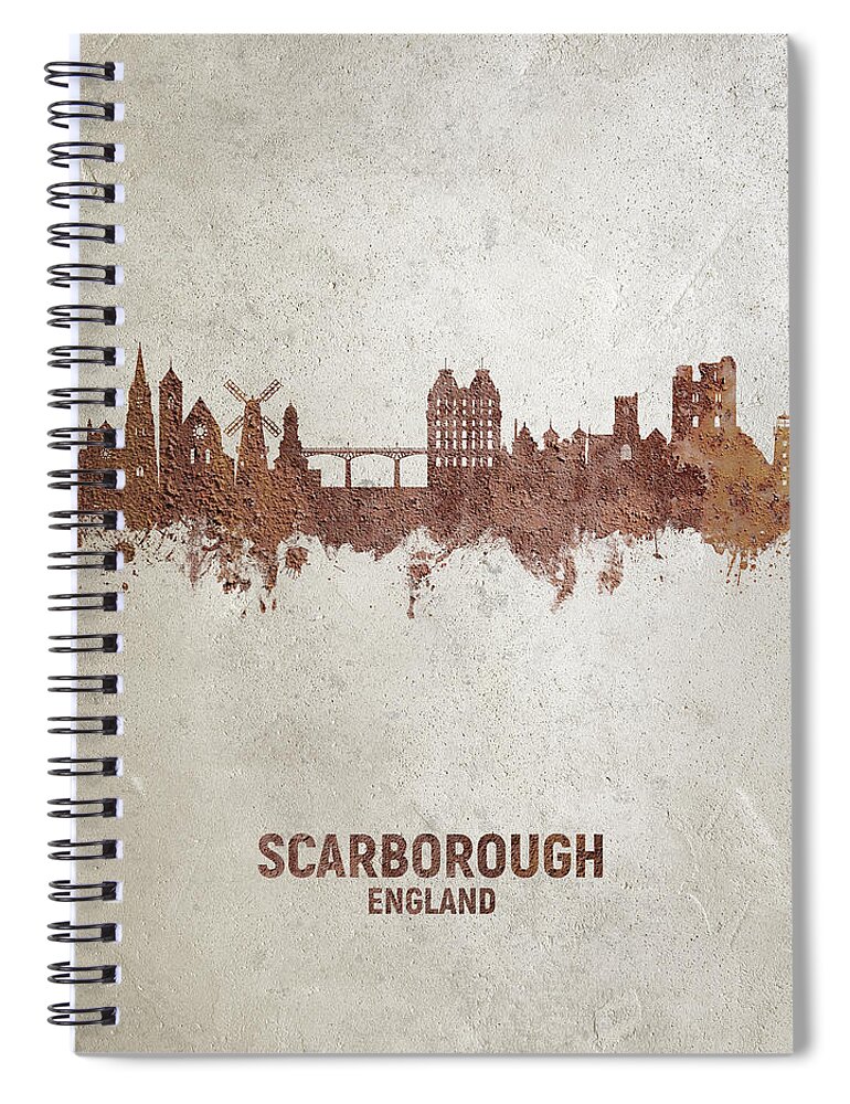 Scarborough Spiral Notebook featuring the digital art Scarborough England Skyline #16 by Michael Tompsett