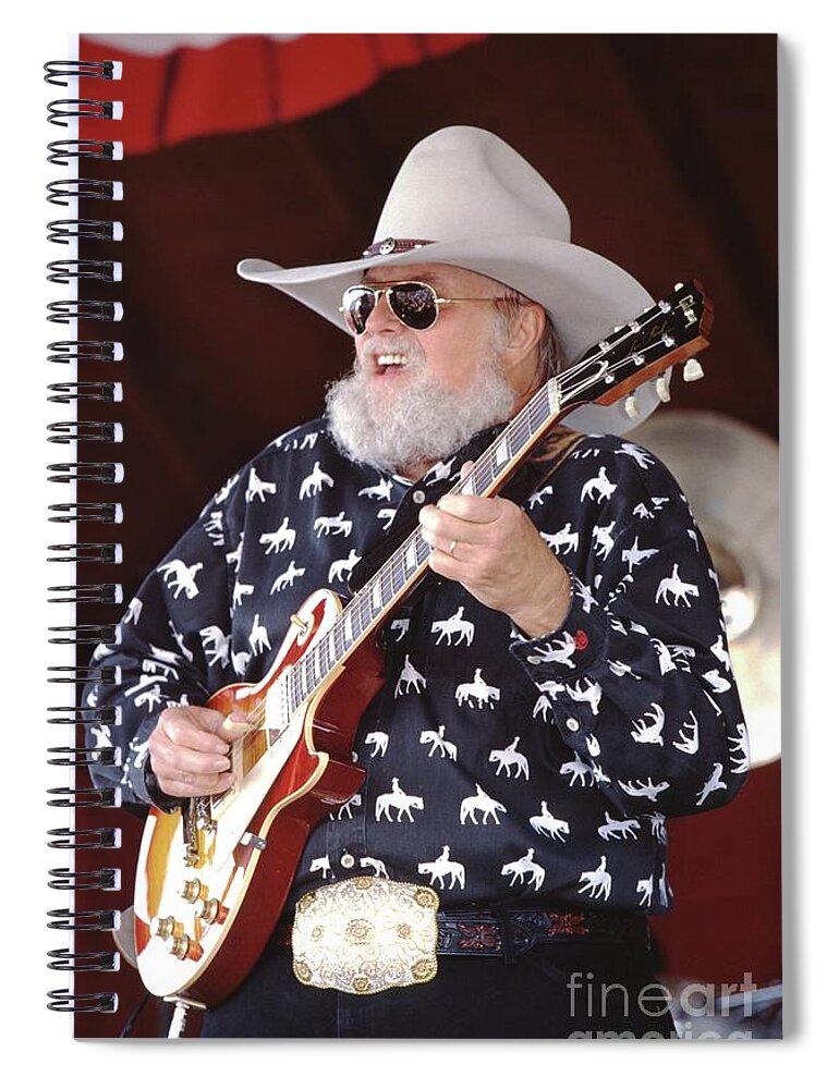 Singer Spiral Notebook featuring the photograph Charlie Daniels #17 by Concert Photos