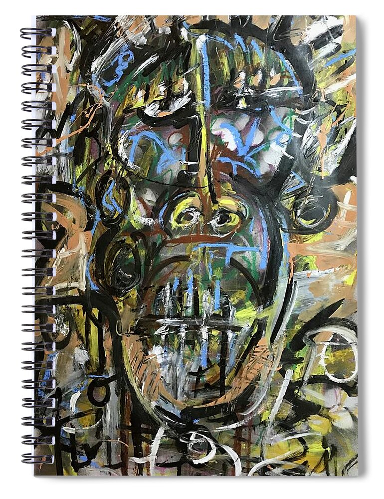 Abstract  Spiral Notebook featuring the painting 17 June 2020 by Gustavo Ramirez
