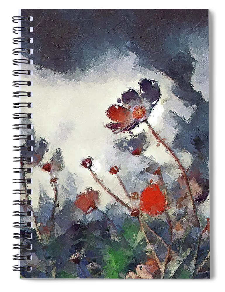 Flower Spiral Notebook featuring the digital art Spring is Here #17 by TintoDesigns