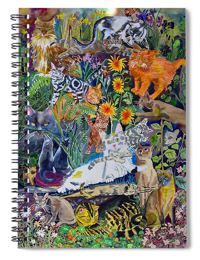 Watercolor Spiral Notebook featuring the painting 180 Lives by Karen Merry