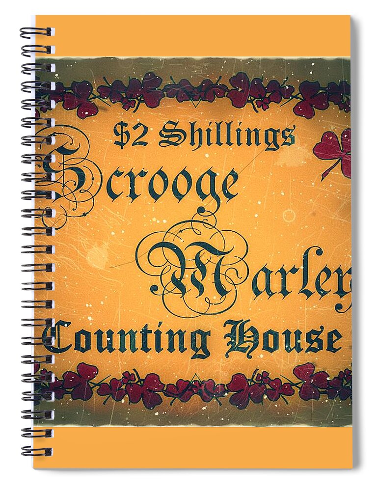 Dispatch Spiral Notebook featuring the digital art 1847 Scrooge Marley - 2 Shillings - Counting House Postage - Mail Art Post by Fred Larucci