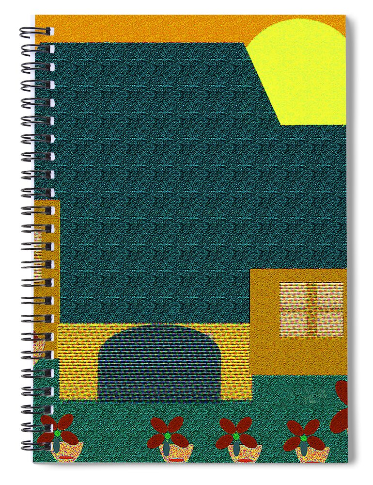  Spiral Notebook featuring the digital art Little House Painting 18 by Miss Pet Sitter