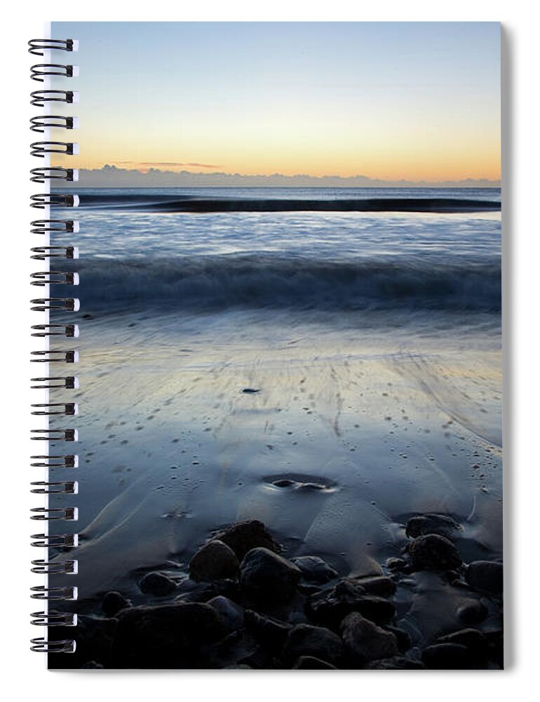 Travel Spiral Notebook featuring the photograph Ballynaclash beach at dawn, Blackwater, County Wexford, Ireland. #19 by Ian Middleton