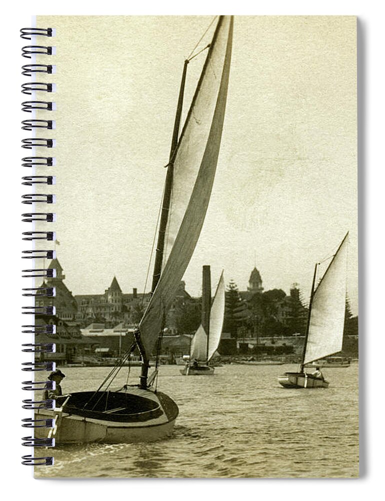 Glenn Mcnary Spiral Notebook featuring the photograph 1900's Sailing Glorietta Bay by Glenn McNary