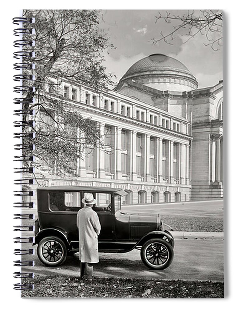 Washington Dc Spiral Notebook featuring the photograph 1920s Vehicle in Washington DC by Retrographs