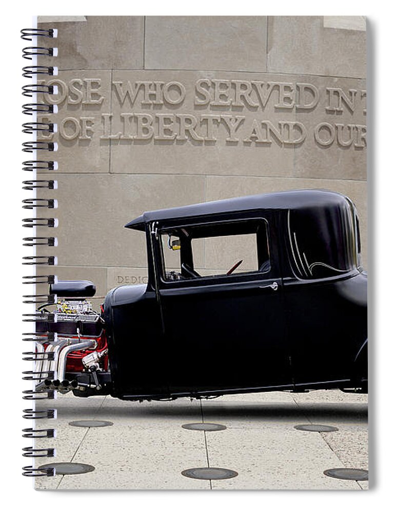 1929 Hudson Coupe Spiral Notebook featuring the photograph 1929 Hudson 3-Window Coupe by Dave Koontz