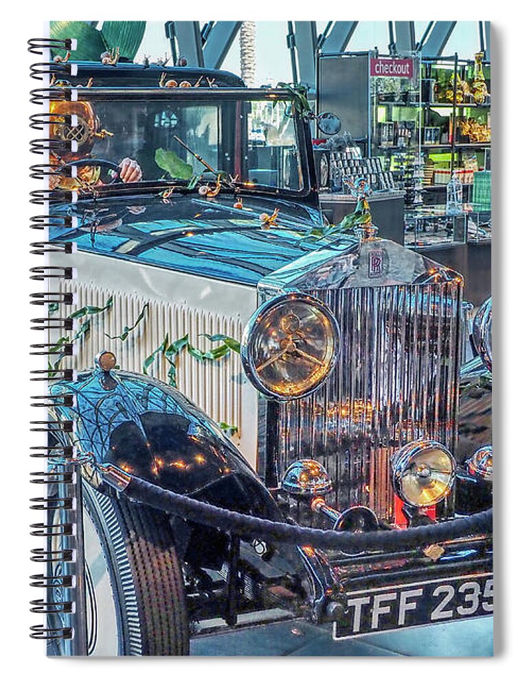 Salvadore Dali Spiral Notebook featuring the photograph 1933 Rolls Royce by Farol Tomson