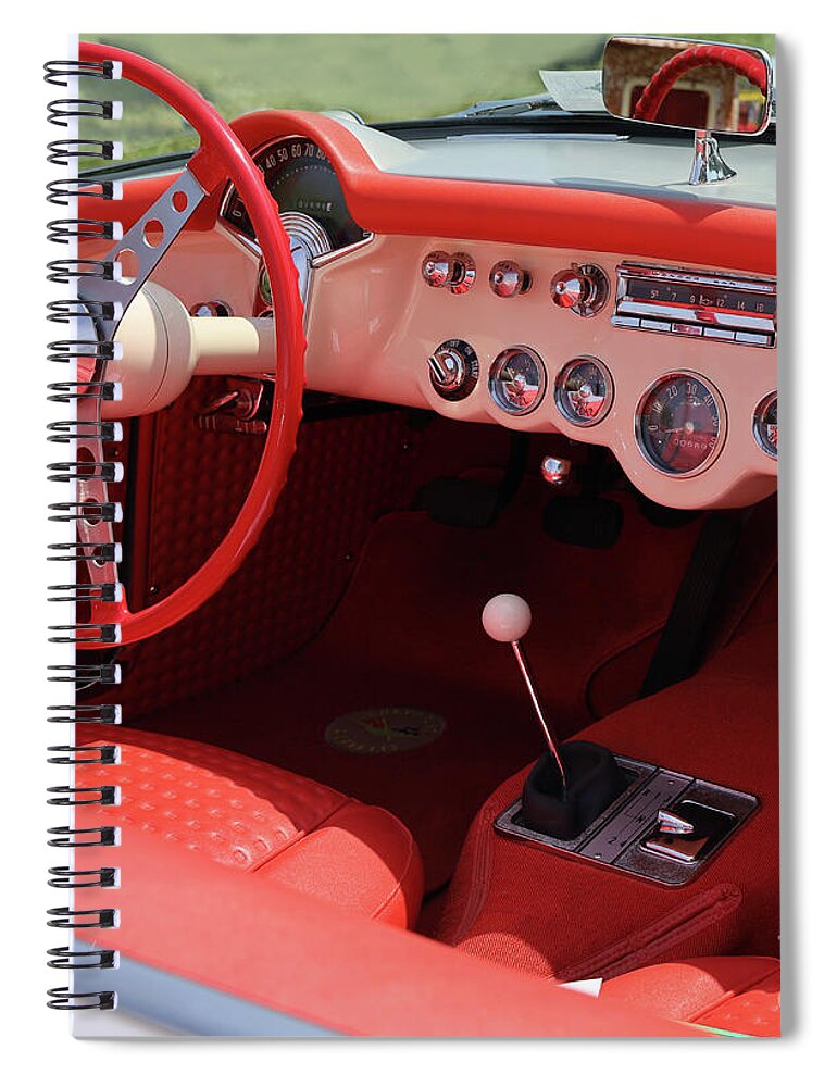Dash Spiral Notebook featuring the photograph 1957 Chevy Corvette Dash 0308 by Jack Schultz