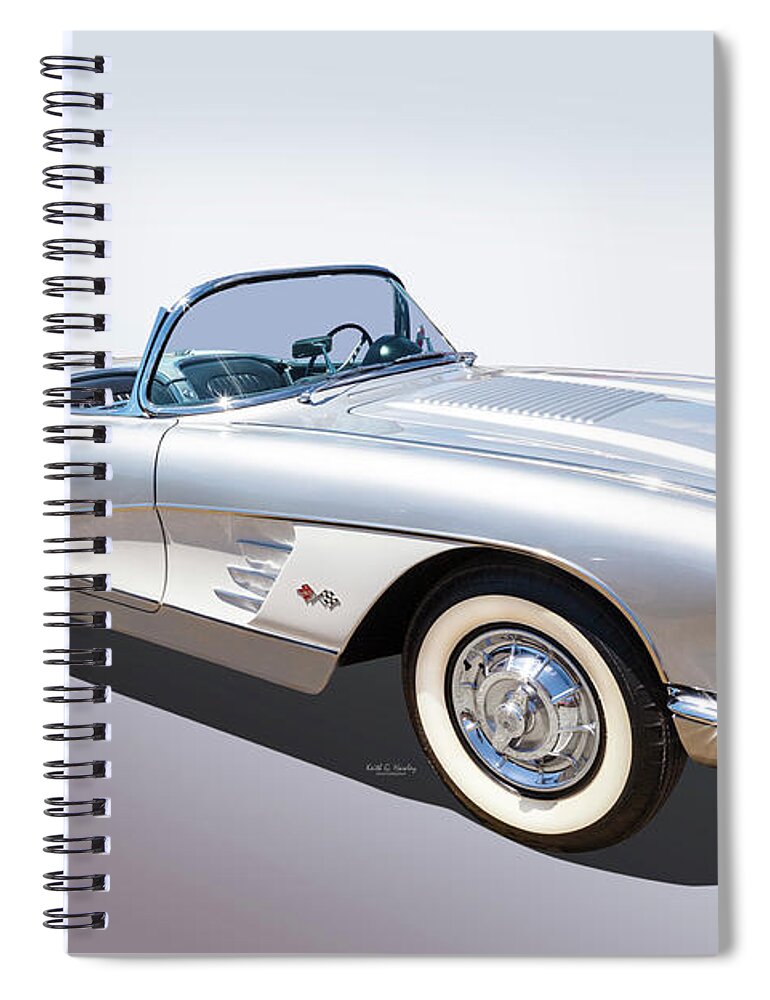 Car Spiral Notebook featuring the photograph 1958 Corvette by Keith Hawley