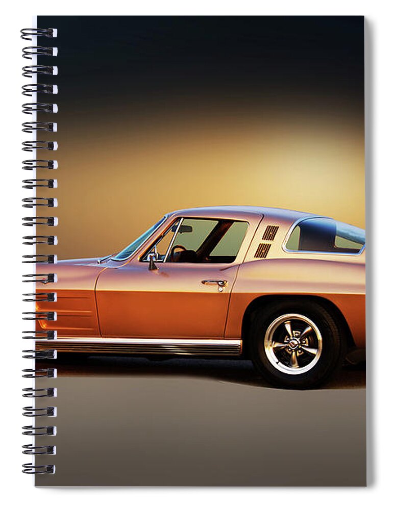 1964 Corvette Stingray Spiral Notebook featuring the photograph 1964 Chevrolet Corvette 'Golden' Stingray by Dave Koontz